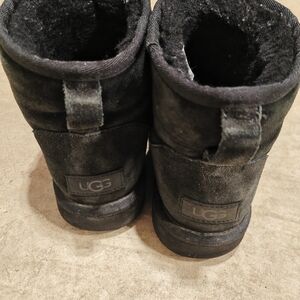 UGG Black Suede mini Boots Size 8